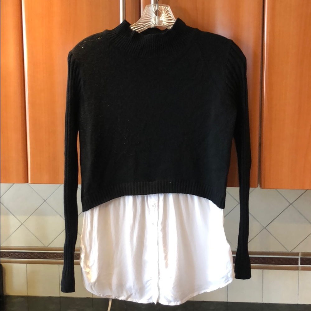 Attached Sweater/Mock Shirt